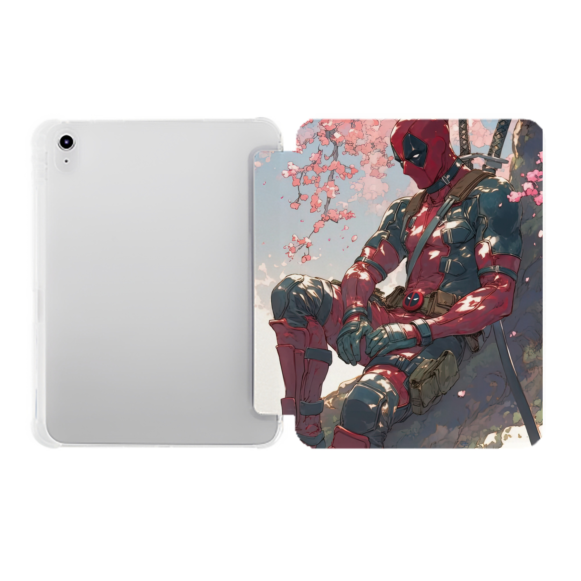 （画像用） Deadpool デッドプール IPad ケース ペン収納付き 三つ折りスタンド PUレザー×シリコン 対応機種9.5/10.5/10.9インチ